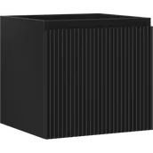 Szafki łazienkowe - Mexen Rivel szafka łazienkowa podumywalkowa 50 cm, 1 szuflada, ryflowana , czarna mat - 91A20-05047-1-BF71 - miniaturka - grafika 1