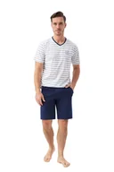 Piżamy damskie - Piżama męska LUNA kod 802 niebieskie paski granatowa  L - miniaturka - grafika 1