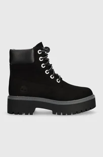Timberland workery zamszowe Stone Street 6in WP damskie kolor czarny na platformie lekko ocieplone TB0A5RH50151 - Botki damskie - miniaturka - grafika 1