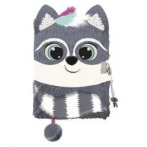 St. Majewski Pamiętnik A5 Włochacz z kłódką 3D Racoon 96 kartek - Szkolne artykuły papiernicze - miniaturka - grafika 1