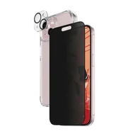 Etui i futerały do telefonów - Zestaw PanzerGlass Privacy Bundle 3in1 etui przezroczyste + szkło prywatyzujące + osłona aparatu do iPhone 15 - miniaturka - grafika 1