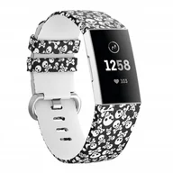 Akcesoria do smartwatchy - PASEK SILIKONOWY Z NADRUKIEM DO FITBIT CHARGE 3/4 - miniaturka - grafika 1