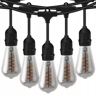 Girlanda Ogrodowa Zewnętrzna MALUS Łańcuch Świetlny 20m 20xE27 + Żarówki LED EDISON 6W 2200K Lumiled - Lampy ogrodowe - miniaturka - grafika 1