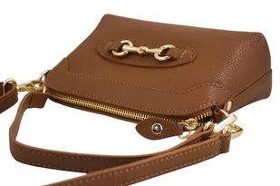 Mała torebka wizytowa skórzana - Brązowa jasna - Torebki damskie - miniaturka - grafika 5