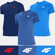 Koszulki męskie - Koszulka Męska 4f T-shirt Zestaw 3 Szt. Tz64 Podkoszulek Bawełniany S - miniaturka - grafika 1