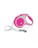 Smycze dla psów - FLEXI Smycz automatyczna New Comfort M taśma 5 m kol. czerwony - miniaturka - grafika 1