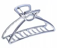 Ozdoby do włosów - srebrna Spinka klamra do włosów duża metalowa - miniaturka - grafika 1