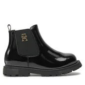 Buty dla dziewczynek - Botki Tommy Hilfiger Chelsea Boot T1A5-33563-0343 M Czarny - miniaturka - grafika 1