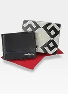 Portfele - Pierre Cardin, Portfel skórzany męski, Calm Ocean, Tilak15 8806, czarny/niebieski, ochrona RFID - miniaturka - grafika 1