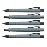 Długopisy - Faber-Castell 205024 - długopis Poly Ball, szary miejski, 5 sztuk, z wymiennym wkładem 0,5 mm, nadaje się do dokumentów - miniaturka - grafika 1
