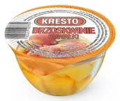Konfitury, marmolady, powidła - Kresto Owoce, brzoskwinie kawałki w zalewie 113g kubek - miniaturka - grafika 1