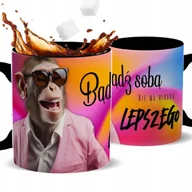 Kubki - KUBEK CZARNY Na Prezent Urodziny BĄDŹ SOBĄ NIE MA NIKOGO LEPSZEGO Wzory - miniaturka - grafika 1