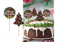 Ciasta i półprodukty do ciast - Pikery świąteczne Merry Christmas na Boże Narodzenie - 12 szt. - miniaturka - grafika 1
