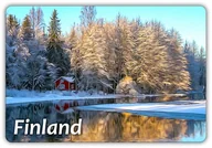 Magnesy - FINLANDIA - Krajobraz zimowy - Magnes na lodówkę - miniaturka - grafika 1