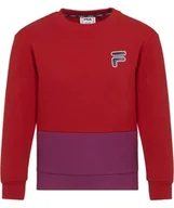 Bluzy dla dziewczynek - FILA Bluza dziecięca uniseks BINDERUP Crew Neck Sweatshirt, Wild Aster-True Red, 86/92 - miniaturka - grafika 1