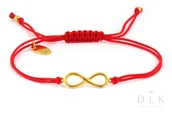 Bransoletki - Bransoletka "Czerwony Sznurek Ze Złotą Nieskończonością" - miniaturka - grafika 1