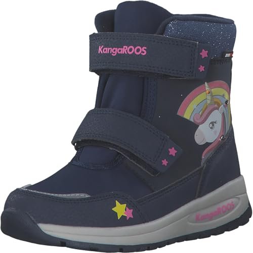 KangaROOS K-PE Candela V RTX SL śniegowce, dk Navy/Daisy Pink Unicorn, 34 EU, Dk Navy Daisy Pink Unicorn, 34 EU
