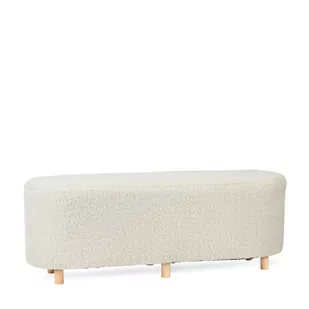 Ławka ELSA beżowa w tkaninie TEDDY 120x40 HOMLA - Ławki do przedpokoju - miniaturka - grafika 1