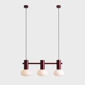 Lampy sufitowe - Potrójna lampa wisząca nad stół Flo 3 Ruby 7000E27_S czerwona - miniaturka - grafika 1