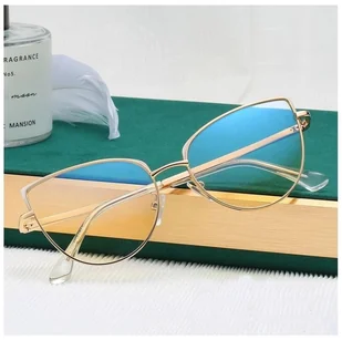 Okulary kocie do komputera damskie z filtrem BLUE Light zerówki 2586-3 - Okulary korekcyjne, oprawki, szkła - miniaturka - grafika 1