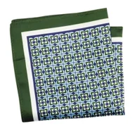 Apaszki i szaliki męskie - Poszetka Męska ALTIES, Zielono-Turkusowa Wzór Geometryczny, Męska, Elegancka - Alties - miniaturka - grafika 1