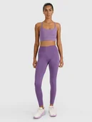 Legginsy - 4F Legginsy treningowe szybkoschnące damskie - fioletowe L - miniaturka - grafika 1