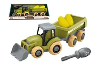 Zabawki konstrukcyjne - Mini farma traktor z przyczepą do skręcania Artyk - miniaturka - grafika 1
