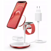 Ładowarki do telefonów - Stacja Ładująca 3W1 Bezprzewodowa Ładowarka Indukcyjna Usb-C Magsafe 15W - miniaturka - grafika 1