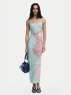 Sukienki - Desigual Sukienka letnia Lyon 25SWVK44 Turkusowy Regular Fit - miniaturka - grafika 1