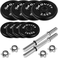 Hantle i ciężarki - MOVIT  Zestaw hantli żeliwnych - 2 x 10 kg - miniaturka - grafika 1