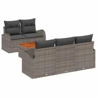 Meble ogrodowe - Zestaw Mebli Ogrodowych Szary Polirattan Komplet Wypoczynkowy Meble Ogrodowe Na Taras Balkon Ogród - miniaturka - grafika 1