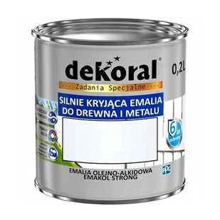 Dekoral Emalia Ftalowa  Emakol Strong Biały Pojemność 0,2 L - Emalie - miniaturka - grafika 1