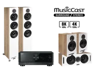 Kino domowe - Yamaha RX-V6A (czarny) + Debut Reference F5 (biały/drewno) + B6 (biały/drewno) + C5 (biały/drewno) - miniaturka - grafika 1