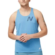 Koszulki sportowe męskie - Koszulka New Balance MT21276HBT - niebieska - miniaturka - grafika 1