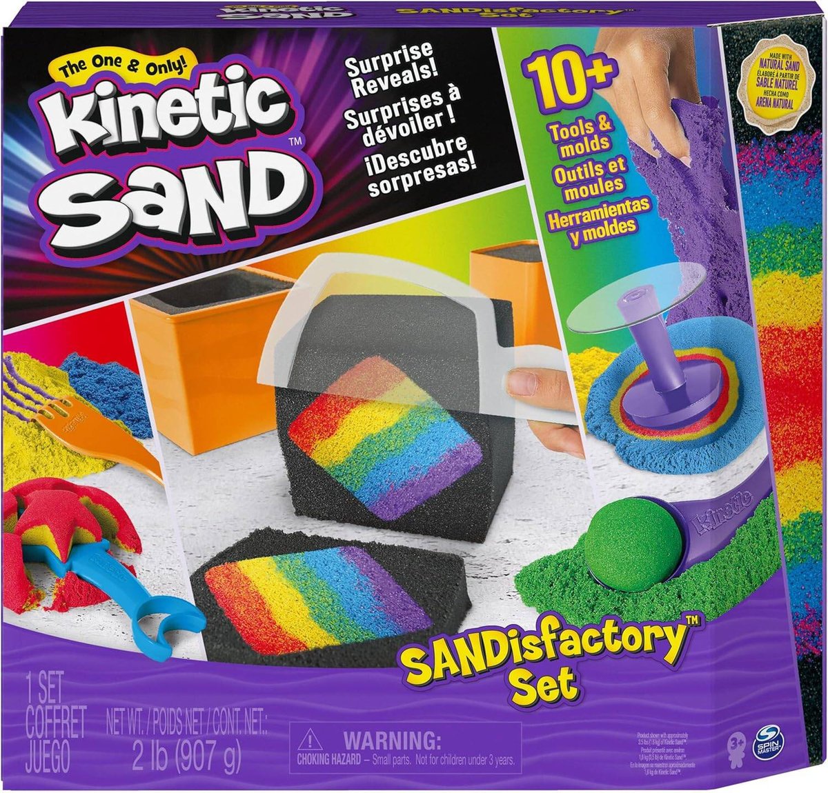 KINETIC SAND WYTWÓRNIA PIASKU PIASEK KINETYCZNY ZESTAW AKCESORIA SPIN