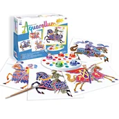 Farby i media malarskie - Aquarellum Junior Rycerze 4 Szablony Nauka Zestaw Do Malowania - miniaturka - grafika 1