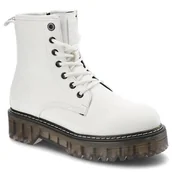 Botki damskie - Białe Glany Big Star Damskie Modne Buty Jesienne - miniaturka - grafika 1