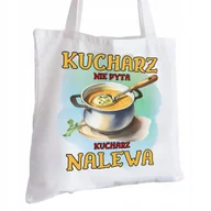 Torby i wózki na zakupy - Torba Bawełniana biała dla Kucharza Na Prezent ekologiczna Trwały Nadruk - miniaturka - grafika 1