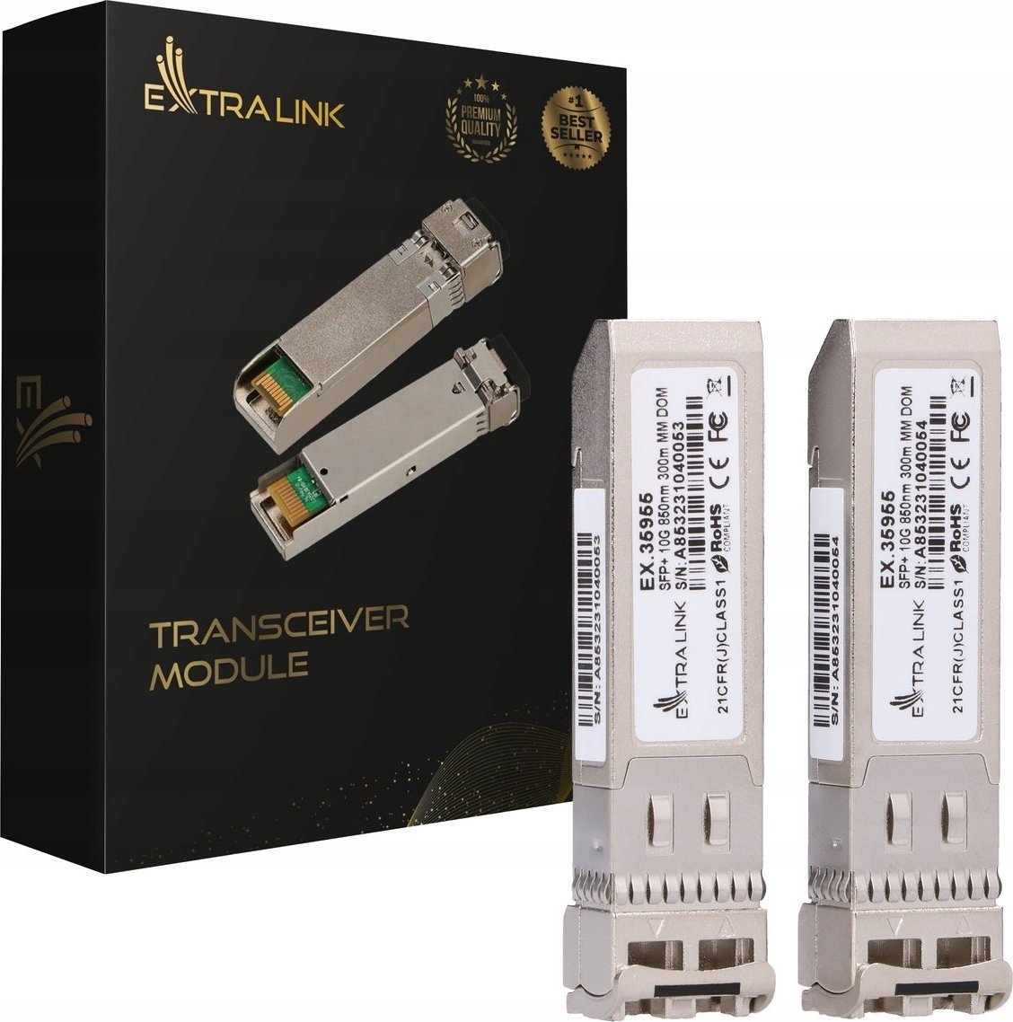 Moduł SFP ExtraLink EXTRALINK SFP+ 10G 850NM MM 300M 2-PACK DEDICATED TO HP/ARUBA EX.35955