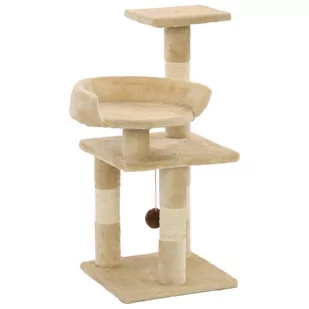 vidaXL Drapak dla kota ze słupkami sizalowymi 65 cm beżowy 170609 - Drapaki dla kotów - miniaturka - grafika 1