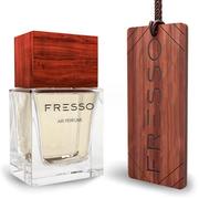 Zapachy samochodowe - [Zestaw] Fresso Snow Pearl Air Perfume  perfumy samochodowe 50ml + drewniana zawieszka zapachowa - miniaturka - grafika 1