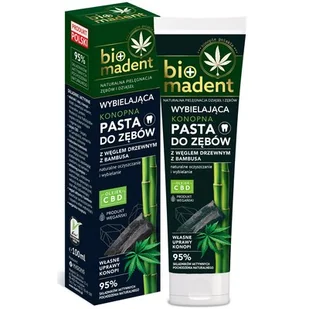 Madonis BIO MADENT Konopna wybielająca pasta do zębów z węglem drzewnym z bambusa 100 ml MAD-BIO-0004 - Pasty do zębów - miniaturka - grafika 1