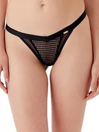 Majtki damskie - Gossard Pulse Mesh 19306-BLK damskie czarne stringi, Czarny, S - miniaturka - grafika 1