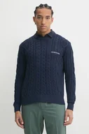 Swetry męskie - Guess Jeans sweter z domieszką wełny męski kolor granatowy M4BR34 Z3HN2 - miniaturka - grafika 1