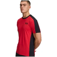 Koszulki sportowe męskie - Koszulka męska Under Armour Hg Wordmark Ss Rozmiar: XXL / Kolor: czerwony/czarny - miniaturka - grafika 1