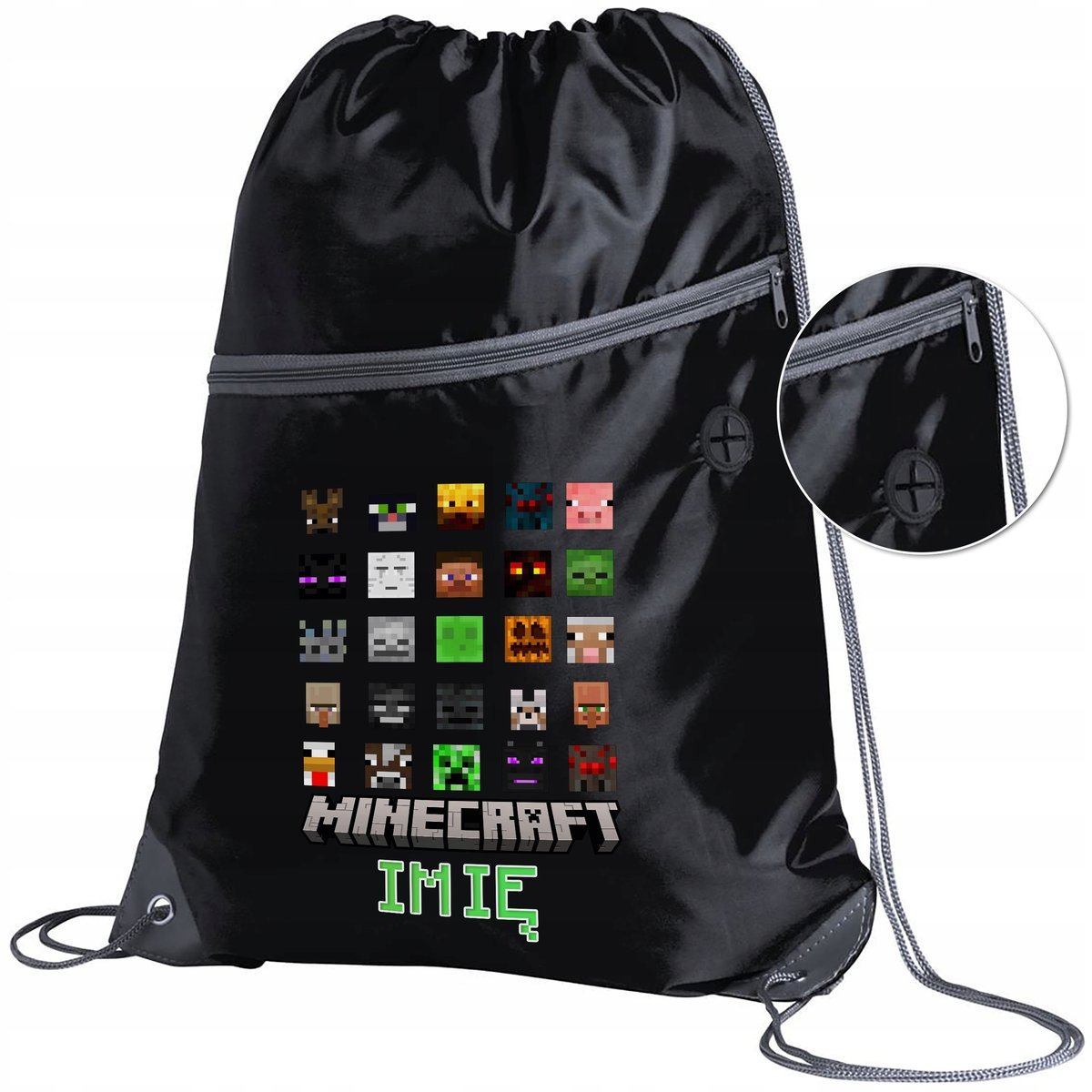 WOREK PLECAK SZKOLNY NA BUTY DO SZKOŁY PRZEDSZKOLA MINECRAFT CREEPER IMIĘ