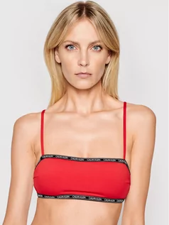 Stroje kąpielowe - Calvin Klein Swimwear Góra od bikini Bandeau KW0KW01274 Czerwony - grafika 1