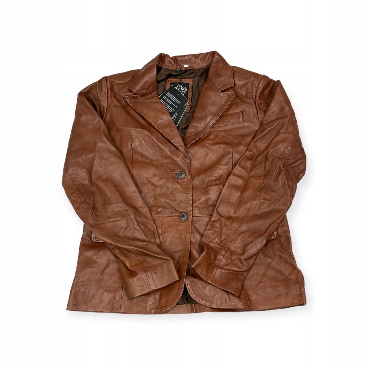 Skórzana brązowa kurtka damska REAL LEATHER L