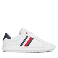 Sneakersy męskie - Sneakersy Tommy Hilfiger Essential Leather Cupsole FM0FM04921 Biały - miniaturka - grafika 1