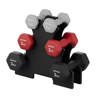 Zestaw hantli ATHLER LIO10 (2 x 1 / 2 x 2 / 2 x 3 kg) - Hantle i ciężarki - miniaturka - grafika 1